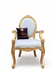 Handmade Wooden Armrest Chair (Gold Finish) - WoodenTwist