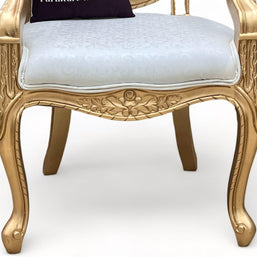 Handmade Wooden Armrest Chair (Gold Finish) - WoodenTwist