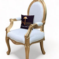 Handmade Wooden Armrest Chair (Gold Finish) - WoodenTwist