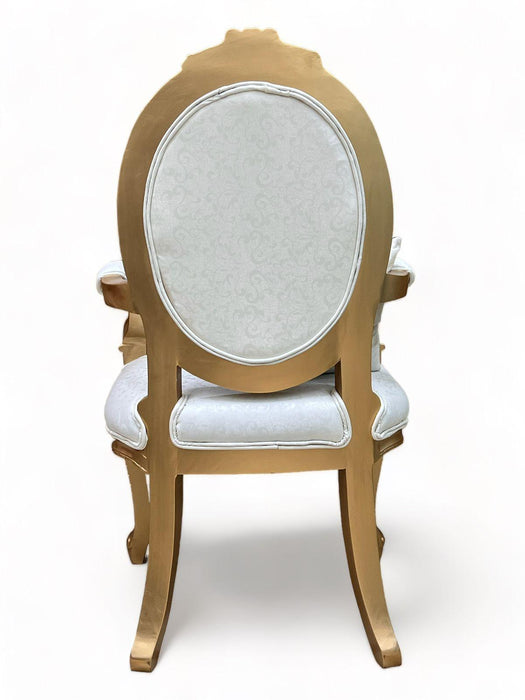 Handmade Wooden Armrest Chair (Gold Finish) - WoodenTwist