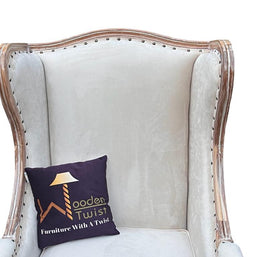 Wooden Twist Wing Back Sheesham Wood Armchair (Antique Brown) - WoodenTwist