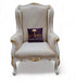 Hand Craved Wooden Wing Back Arm Chair - WoodenTwist