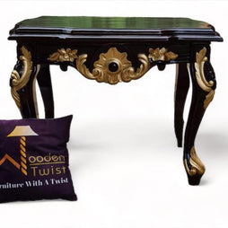 Carved Consoled Side Table in Finished Teak Wood - WoodenTwist