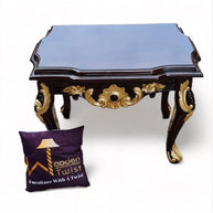 Carved Consoled Side Table in Finished Teak Wood - WoodenTwist