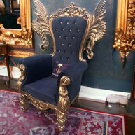 Wooden Twist Luxurious High Back Throne Chair with Especial Wings - WoodenTwist