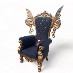 Wooden Twist Luxurious High Back Throne Chair with Especial Wings - WoodenTwist