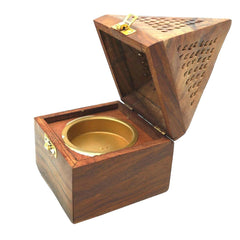 Wooden Twist Hovel Style Sheesham Wood Bakhoor Incense Holder - WoodenTwist