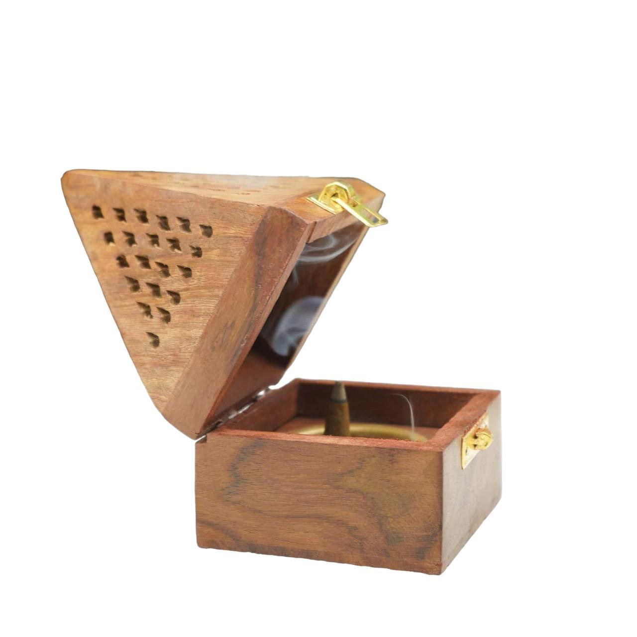 Wooden Twist Hovel Style Sheesham Wood Bakhoor Incense Holder - WoodenTwist