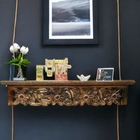 Onlineshoppee Wooden Hand Carved Wall Shelf with Jali Work - WoodenTwist