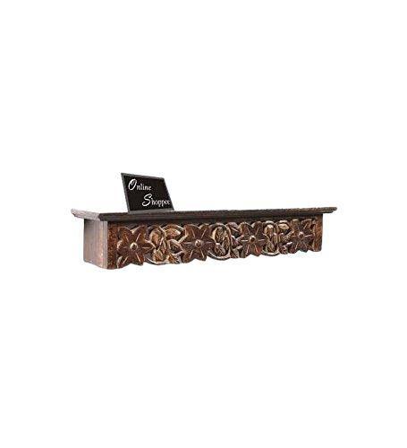 Onlineshoppee Wooden Hand Carved Wall Shelf with Jali Work - WoodenTwist