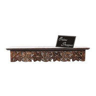Onlineshoppee Wooden Hand Carved Wall Shelf with Jali Work in living room - WoodenTwist