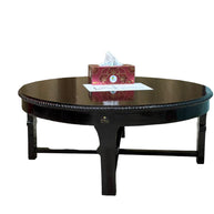 Wooden Twist Buffet Handmade Teak Wood Round Coffee Table ( Walnut Finish ) - WoodenTwist