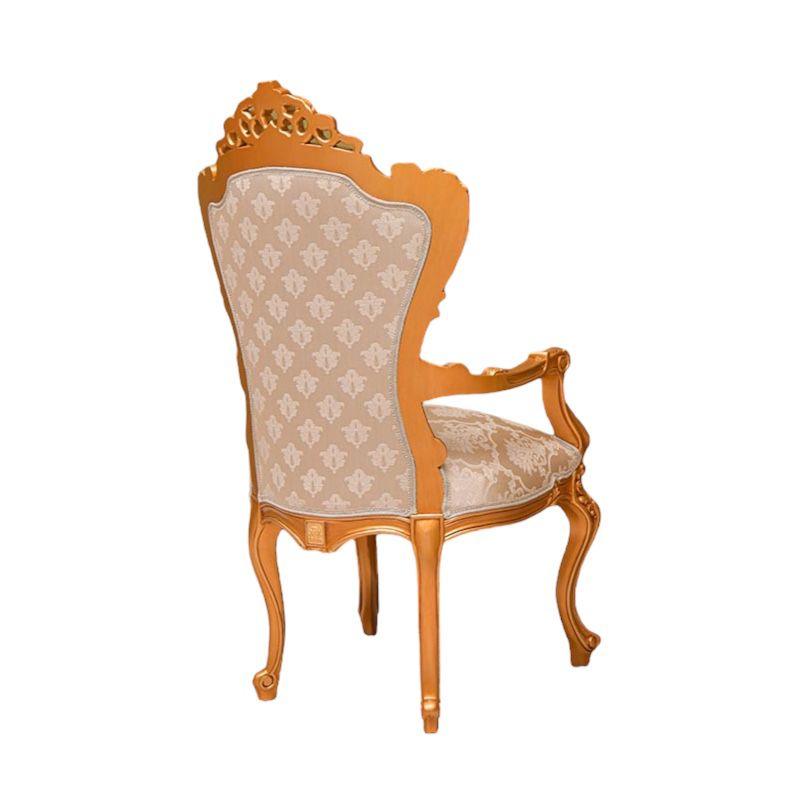 Wooden Twist Deluxe Teak Wood Living Room Chair ( Golden ) - WoodenTwist