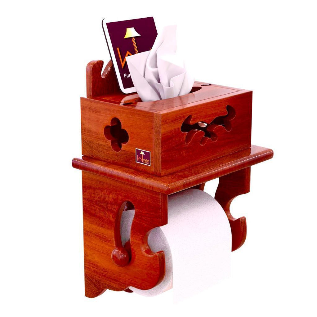 Buy Wooden Beautiful Design 2 Compartments Tissue Box & Napkin Holder