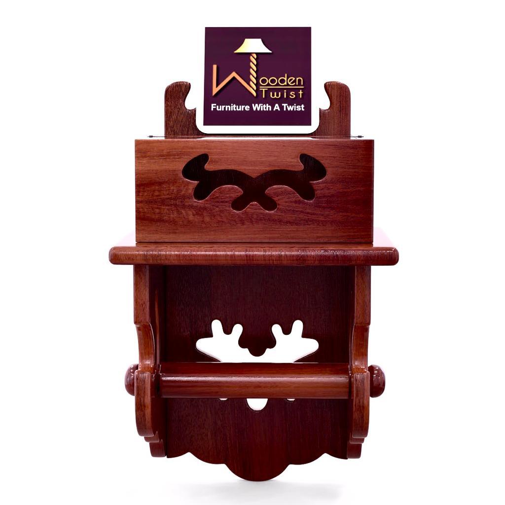 Wooden Beautiful Design 2 Compartments Tissue Box & Napkin Holder - WoodenTwist