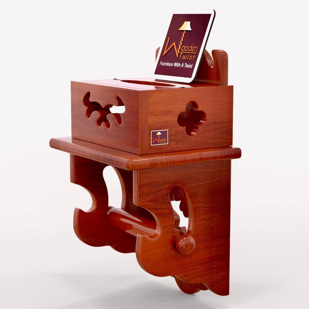 Buy Wooden Beautiful Design 2 Compartments Tissue Box & Napkin Holder