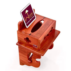 Wooden Beautiful Design 2 Compartments Tissue Box & Napkin Holder - WoodenTwist