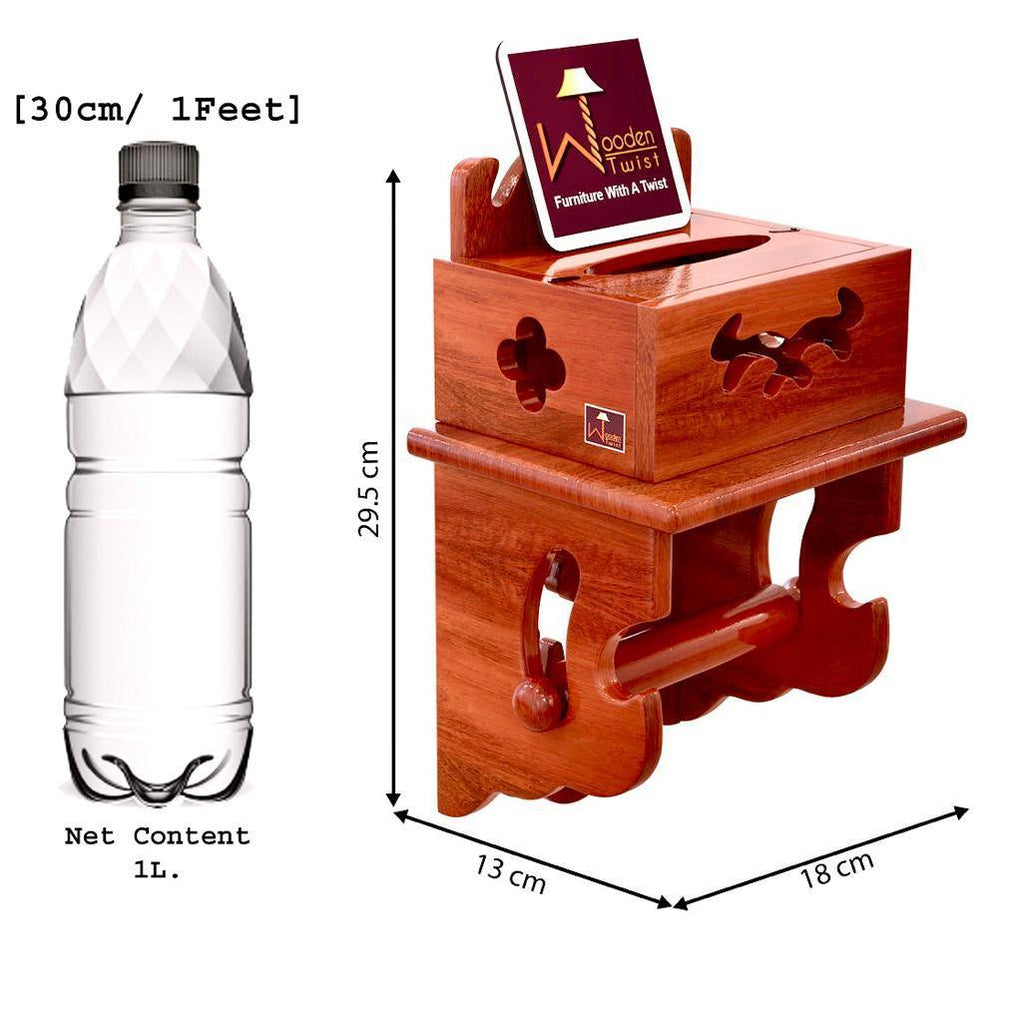 Buy Wooden Beautiful Design 2 Compartments Tissue Box & Napkin Holder