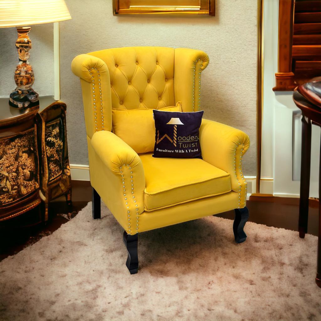 Majestic Wing Chair for Living Room/Home/Offices - WoodenTwist