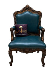 Wooden Twist Violet Teak Wood Living Room Armchair - WoodenTwist