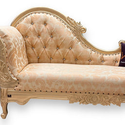 Golden Finish Chaise Lounge