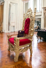 Luxurious High Back Throne Chair - WoodenTwist