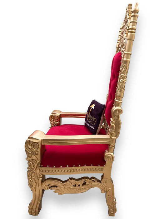 Luxurious High Back Throne Chair - WoodenTwist
