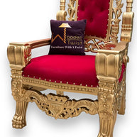 Luxurious High Back Throne Chair - WoodenTwist