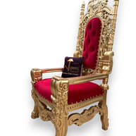 Luxurious High Back Throne Chair - WoodenTwist
