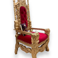 Luxurious High Back Throne Chair - WoodenTwist