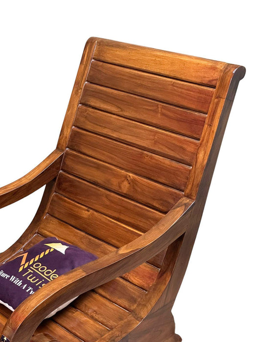 Buy Wooden Twist Realm Handmade Sheesham Wood Honey Finish Rocking ...