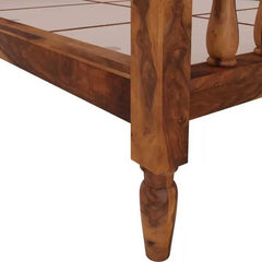 Wooden Twist Eccentric Handmade Teak Wood Poster Bed ( Brown ) - WoodenTwist