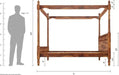Wooden Twist Eccentric Handmade Teak Wood Poster Bed ( Brown ) - WoodenTwist