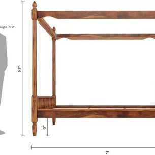 Wooden Twist Eccentric Handmade Teak Wood Poster Bed ( Brown ) - WoodenTwist