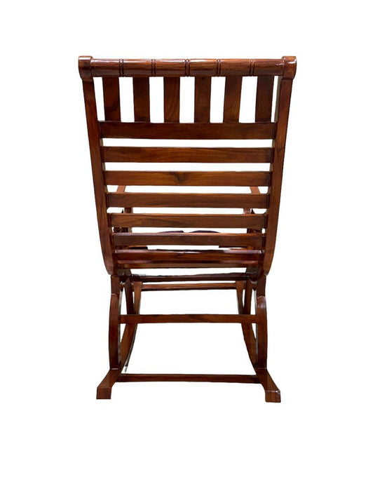 Buy Wooden Twist Lurch Handmade Teak Wood Honey Finish Rocking Chair ...