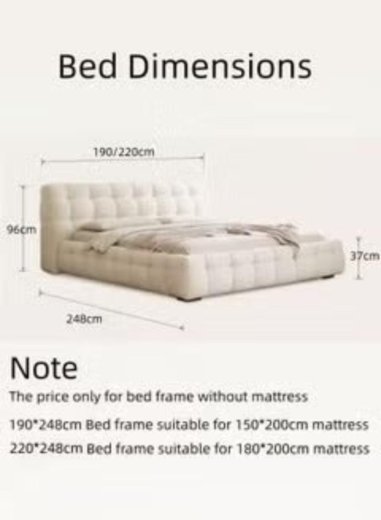 Boucle Upholstery Bed