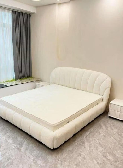 Wooden Twist Grandeur Modernize Boucle Upholstery Bed for Luxury Bedroom - WoodenTwist