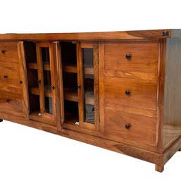 Lucullan Teak Wood Sideboard - closed doors view