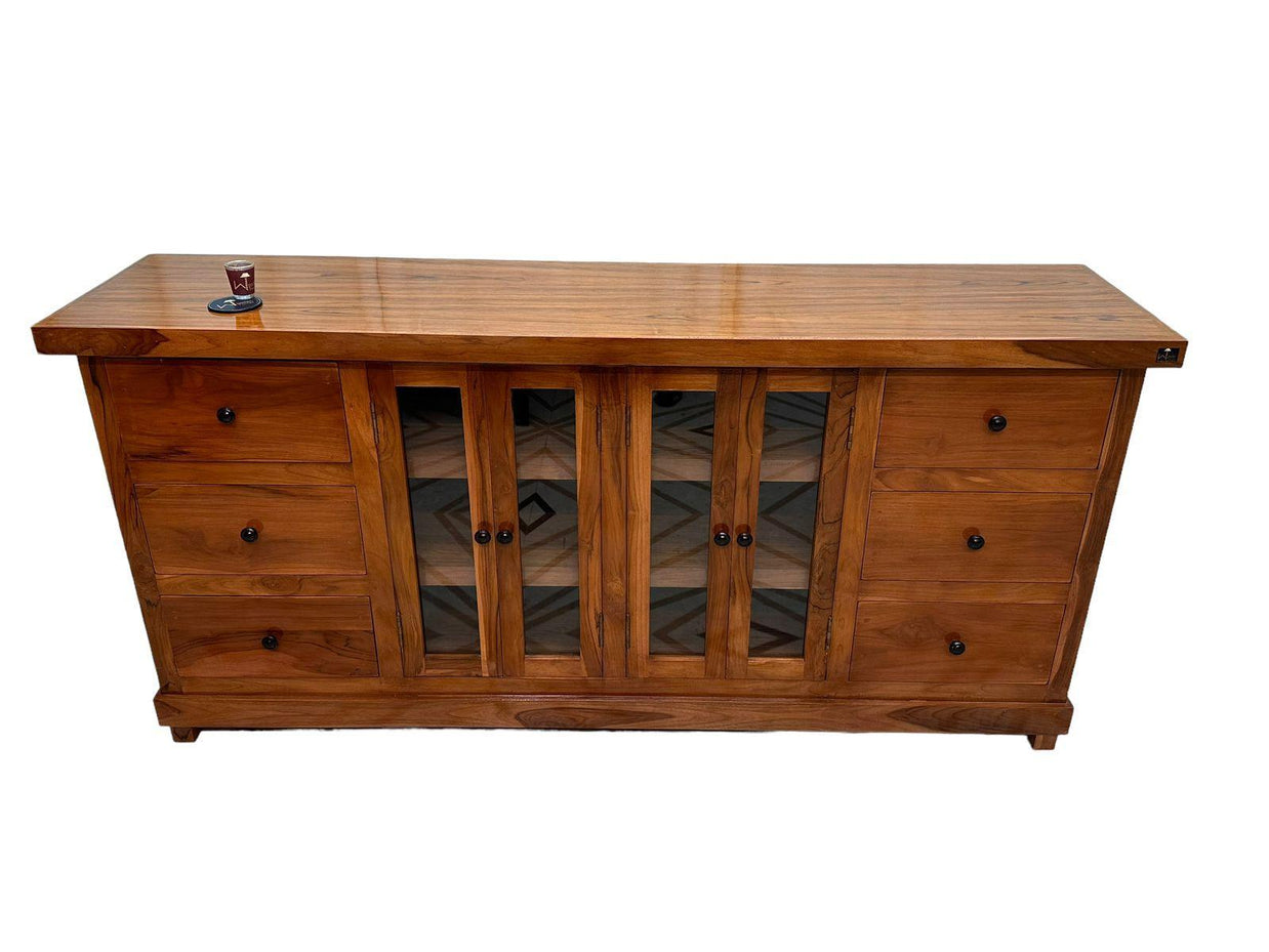 Lucullan Teak Wood Sideboard in dining room setting
