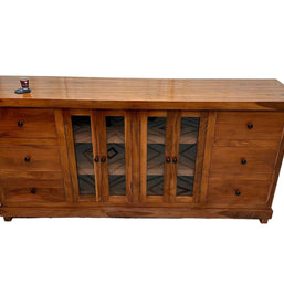 Lucullan Teak Wood Sideboard in dining room setting