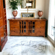 Lucullan Teak Wood Sideboard - crockery storage inside drawers