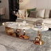 Wooden Twist Poncy Modern Coffee Table Marble Top and Golden Finish for Elegant Living Room - WoodenTwist