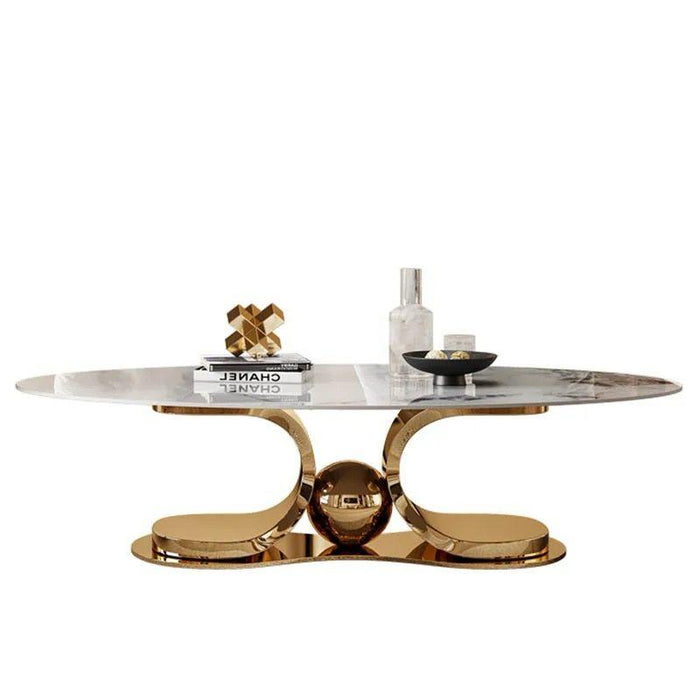 Wooden Twist Butterfly Shape Coffee Table Marble Top and Golden Finish Elegant Centerpiece for Your Living Room Decor - WoodenTwist