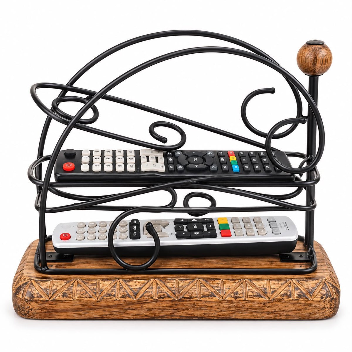 Wooden Twist Stylish Wooden Remote Control Organizer Stand Multi-Layer TV Remote Holder & Desk Organizer