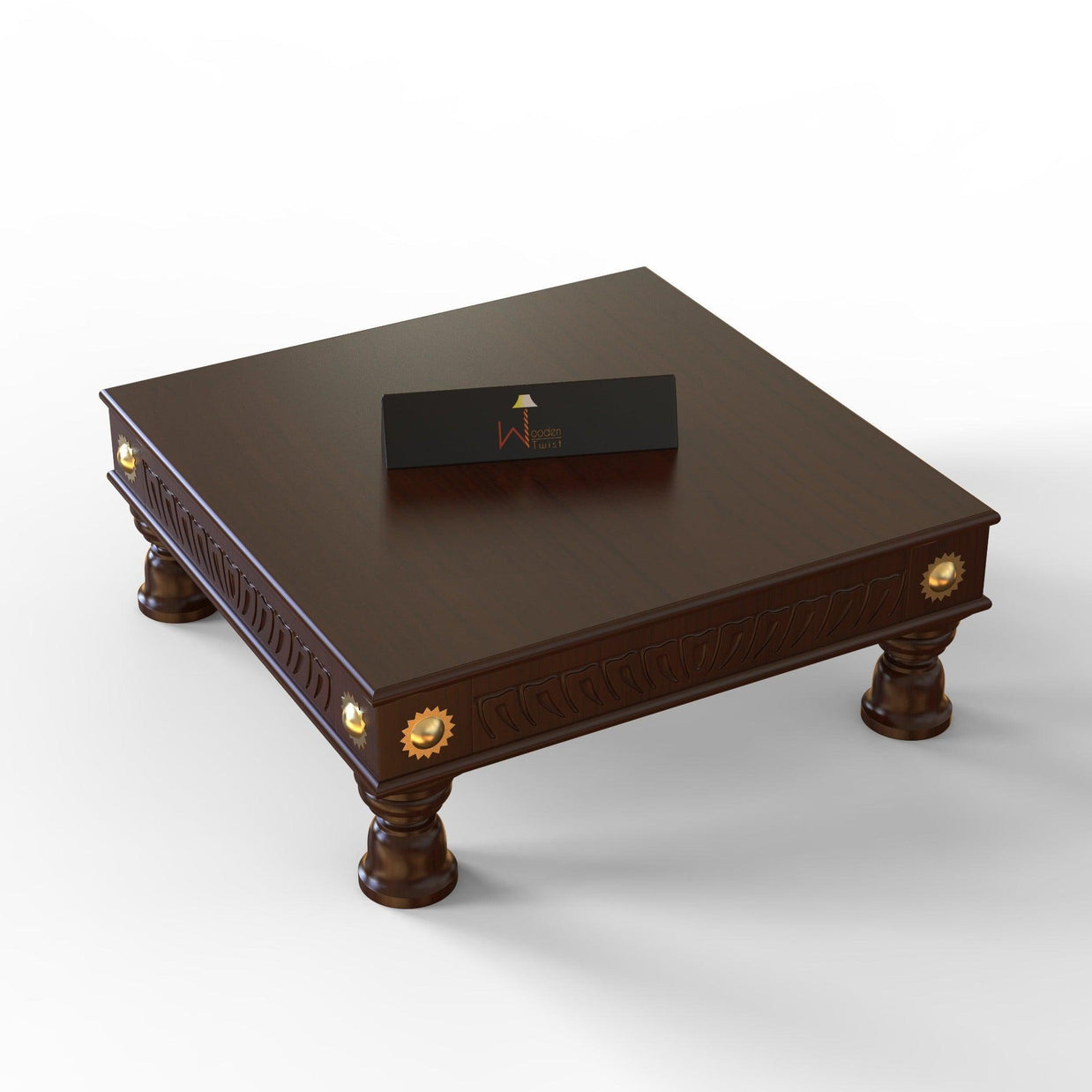 Wooden Twist Handmade Beautiful Design Chowki (Teak Wood) - WoodenTwist