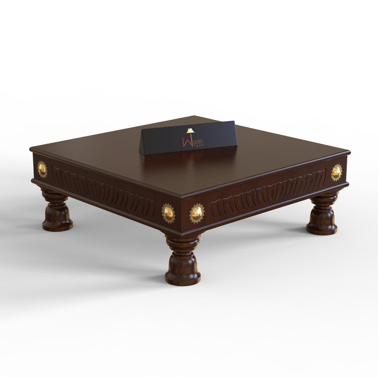 Wooden Twist Handmade Beautiful Design Chowki (Teak Wood) - WoodenTwist