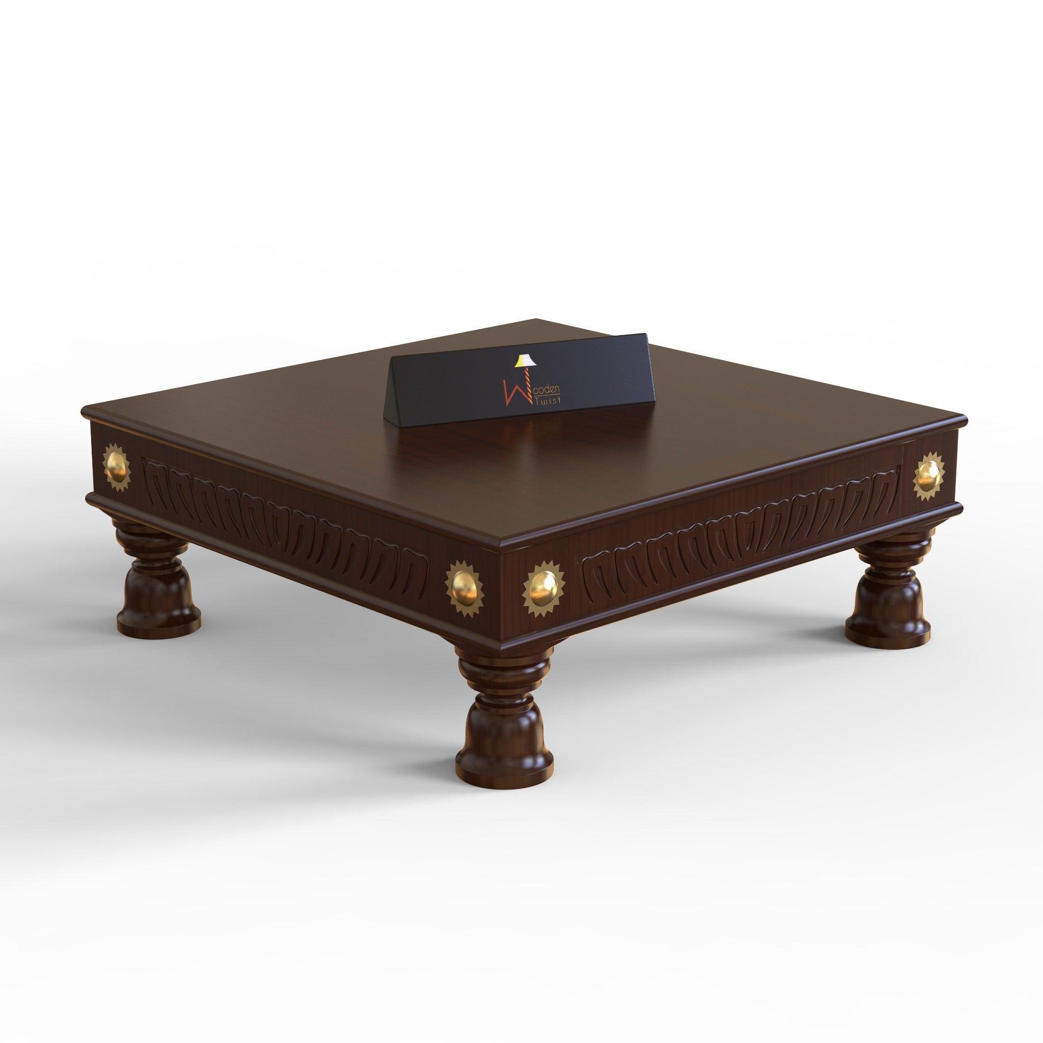 Wooden Twist Handmade Beautiful Design Chowki (Teak Wood) - WoodenTwist