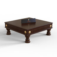 Wooden Twist Handmade Beautiful Design Chowki (Teak Wood) - WoodenTwist