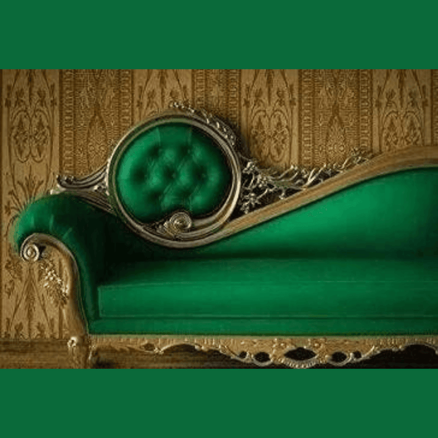 Wooden Twist Victorian Style Teak Wood Chaise Lounge Couch - side view