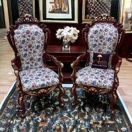 Wooden Twist Embossed Armchair Set of 2